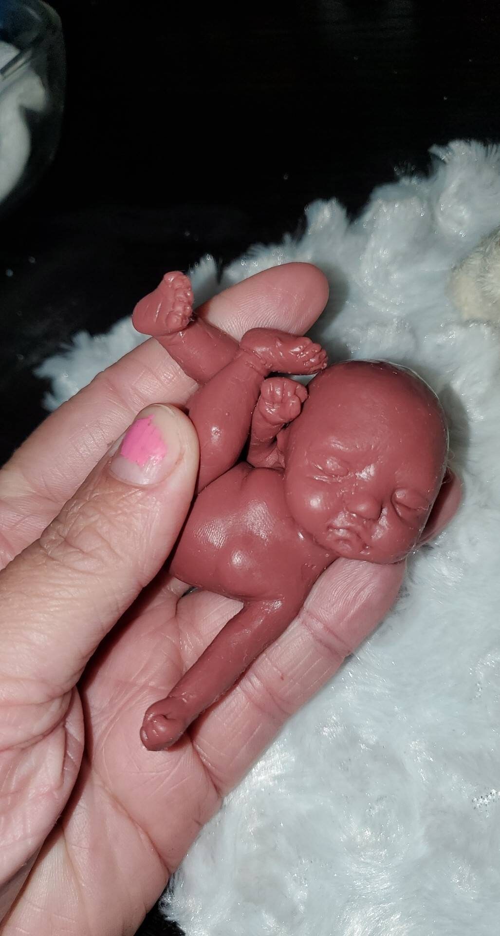 Full body silicone baby 4" memorial baby fetus born too soon boy