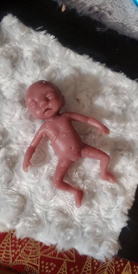 Full body silicone baby 4" memorial baby fetus born too soon girl