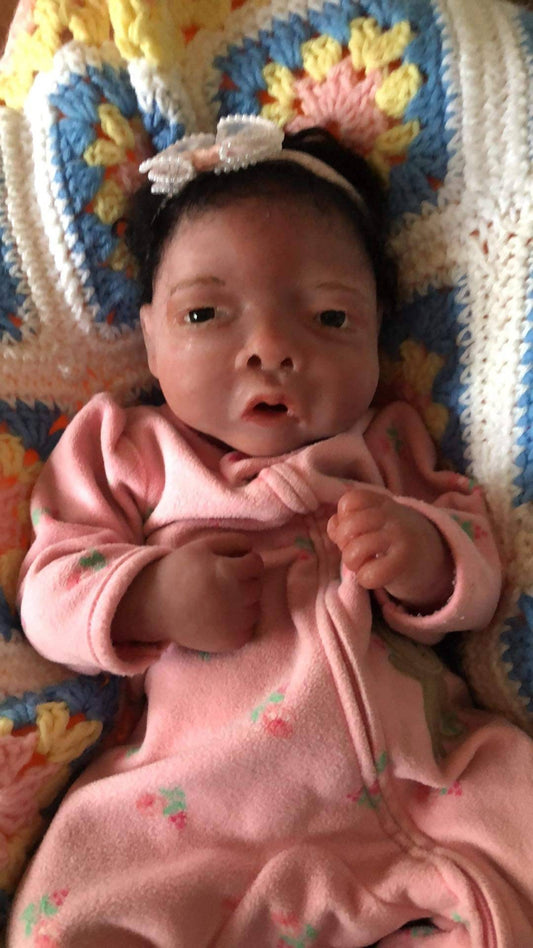 Full Body silicone Baby 17" with bent legs paint or blank kits open eyes beautiful girl sophie