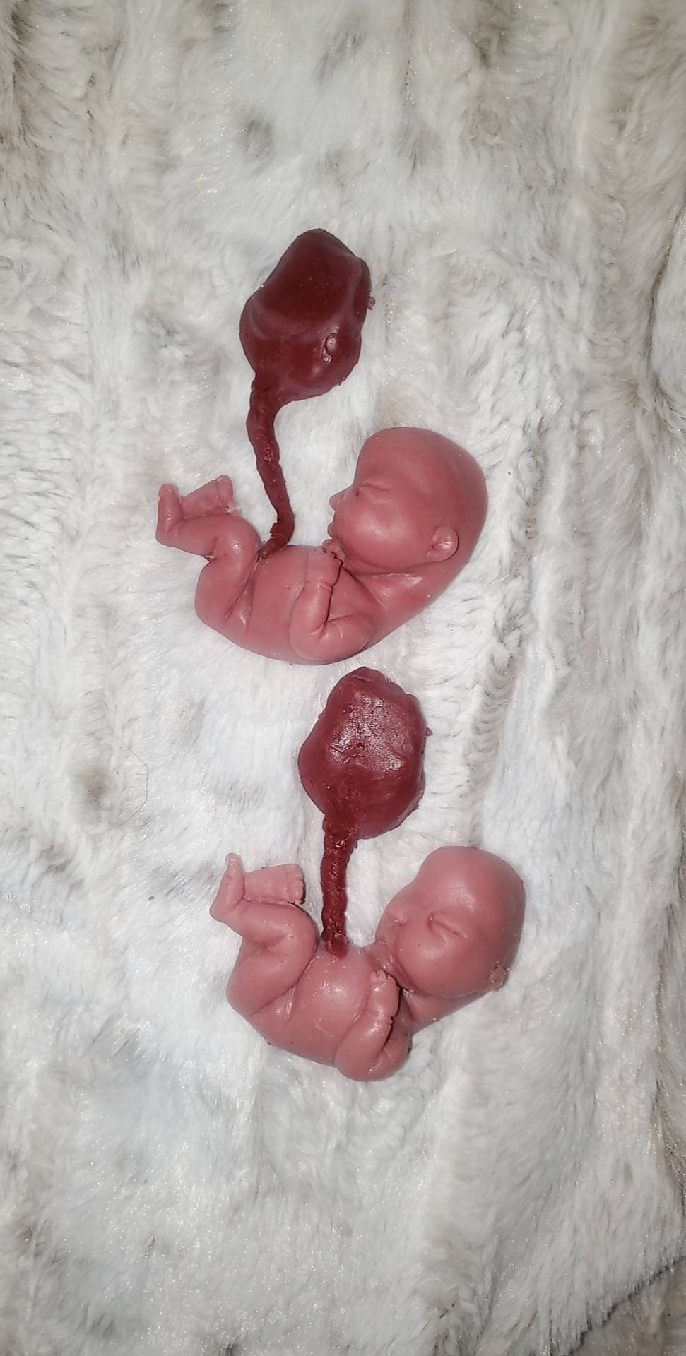 fetus silicone baby memorial with umbilical cord attached