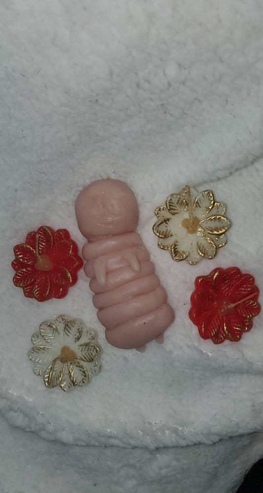 4" silicone caterpillar baby human