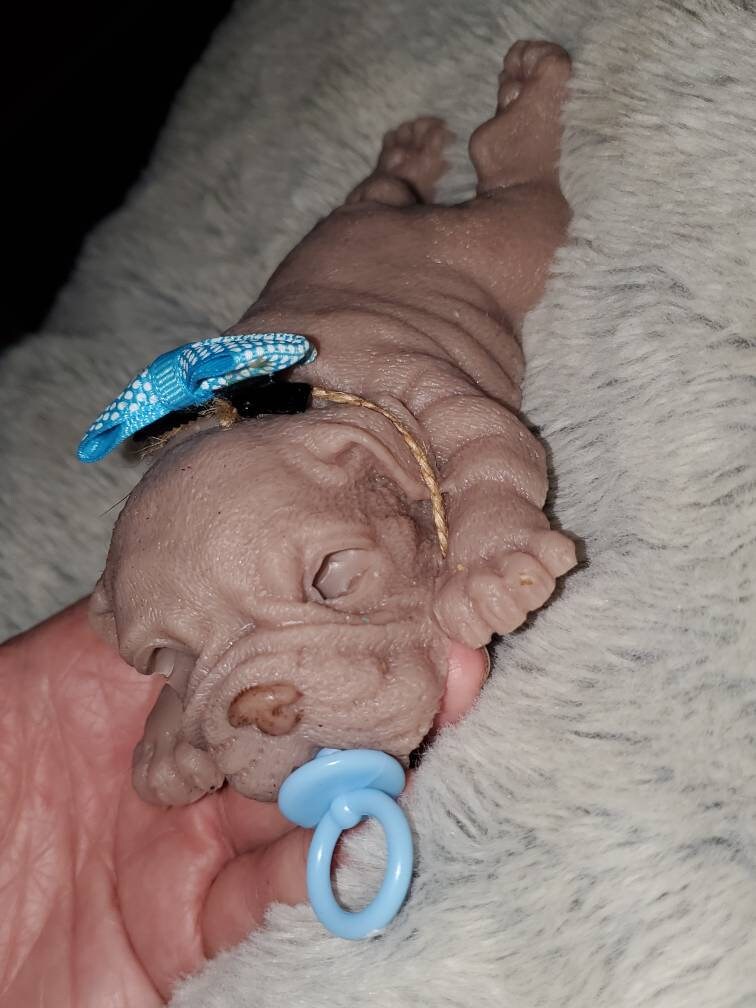 6" silicone bull dog puppy
