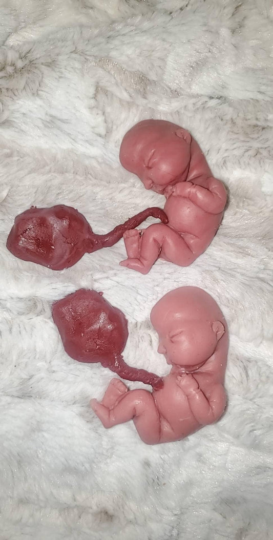 fetus silicone baby memorial with umbilical cord attached
