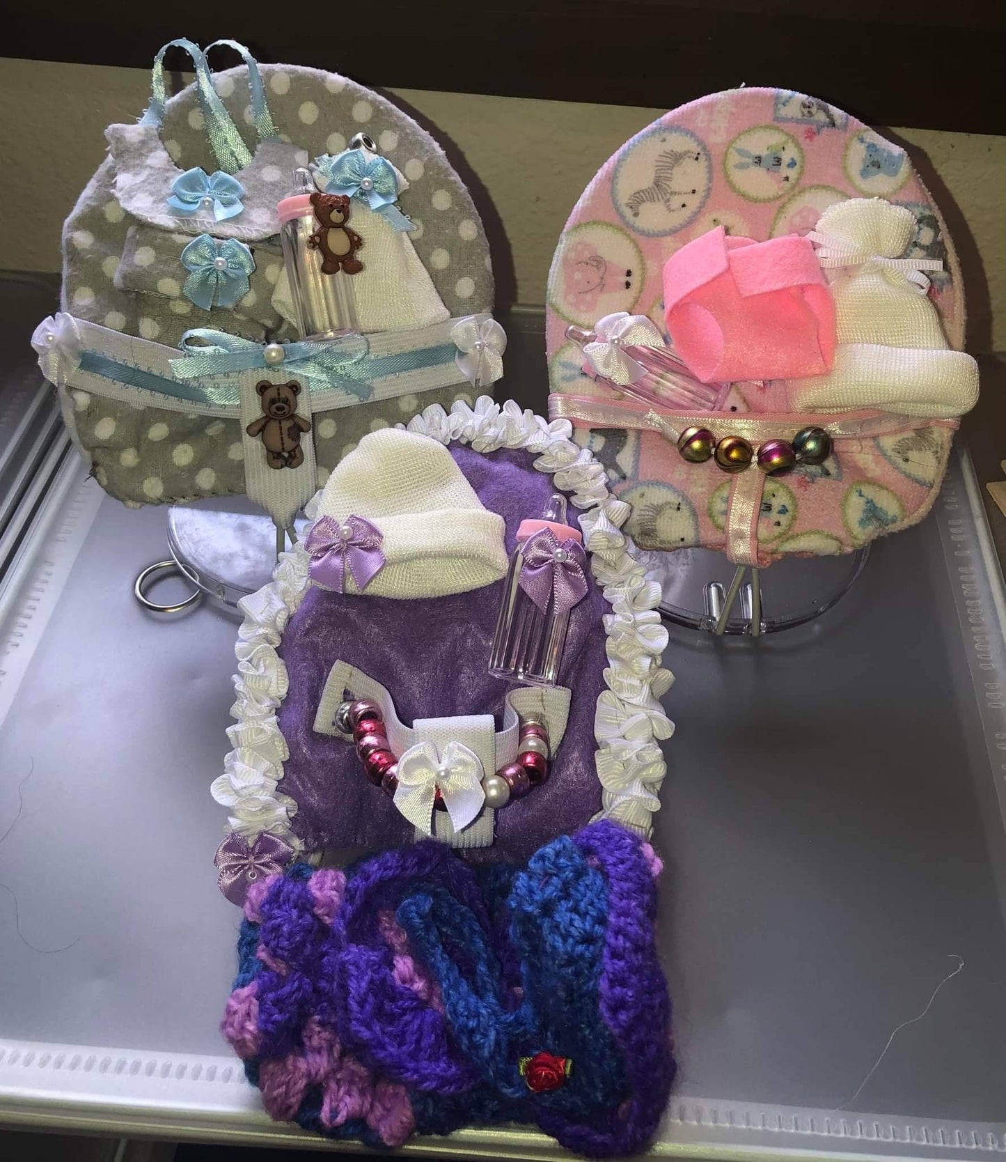 Display seats with Accessories for mini silicone babies