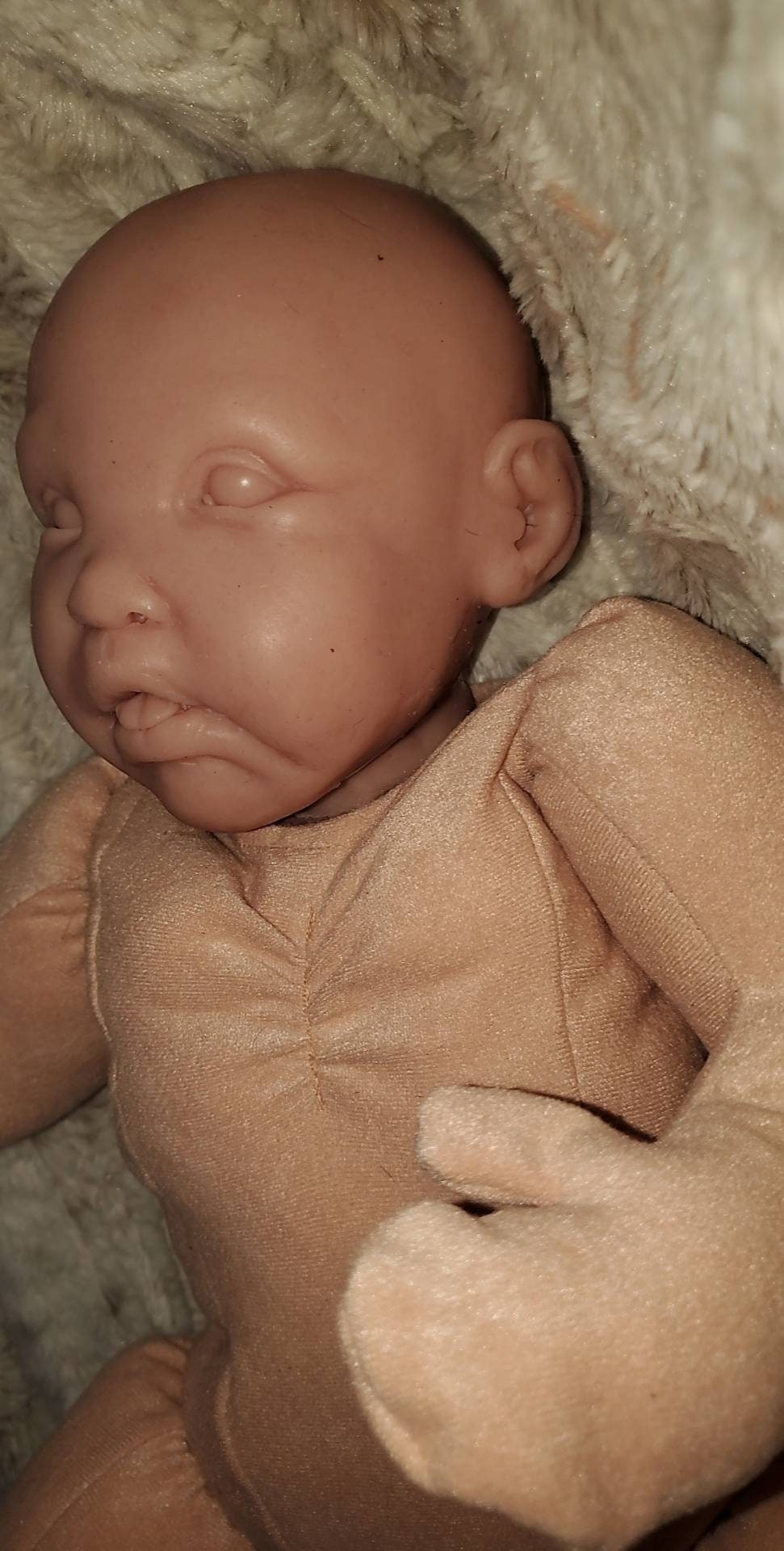 Silicone baby head for 18"newborn cuddle body "Avery"