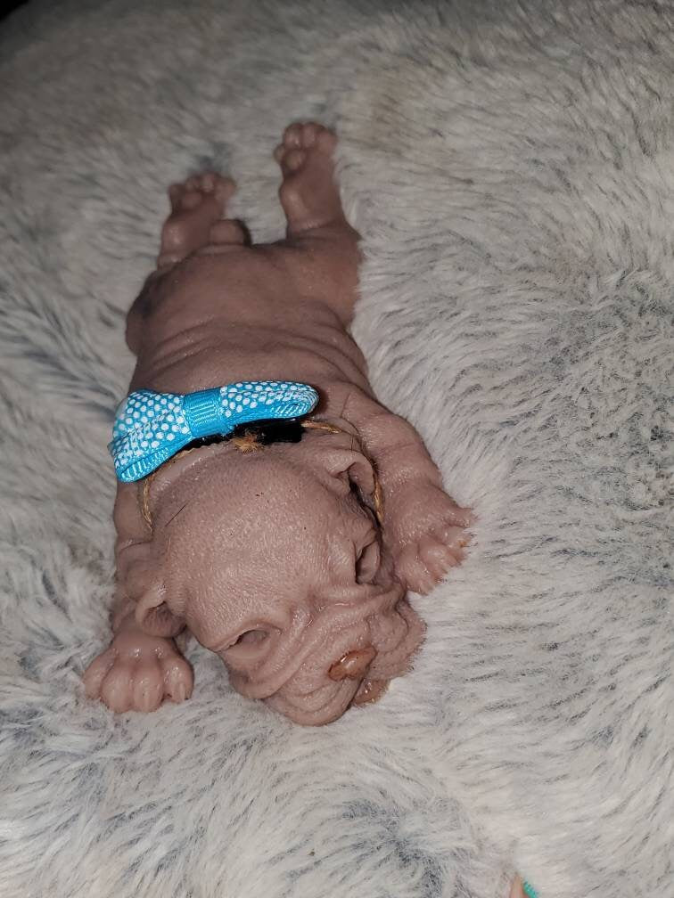 6" silicone bull dog puppy