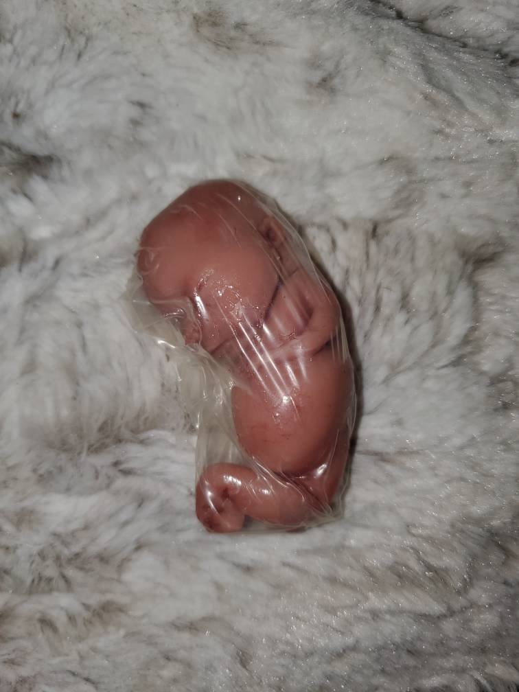silicone baby fetus memorial baby 3" baby 14 week gestationin inside WOMB