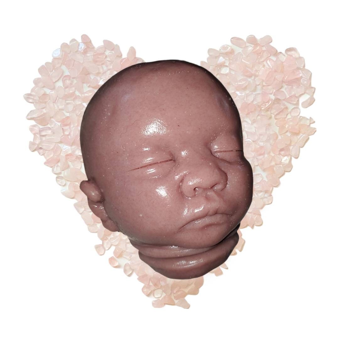 15" silicone baby head preemie for cloth body baby doll