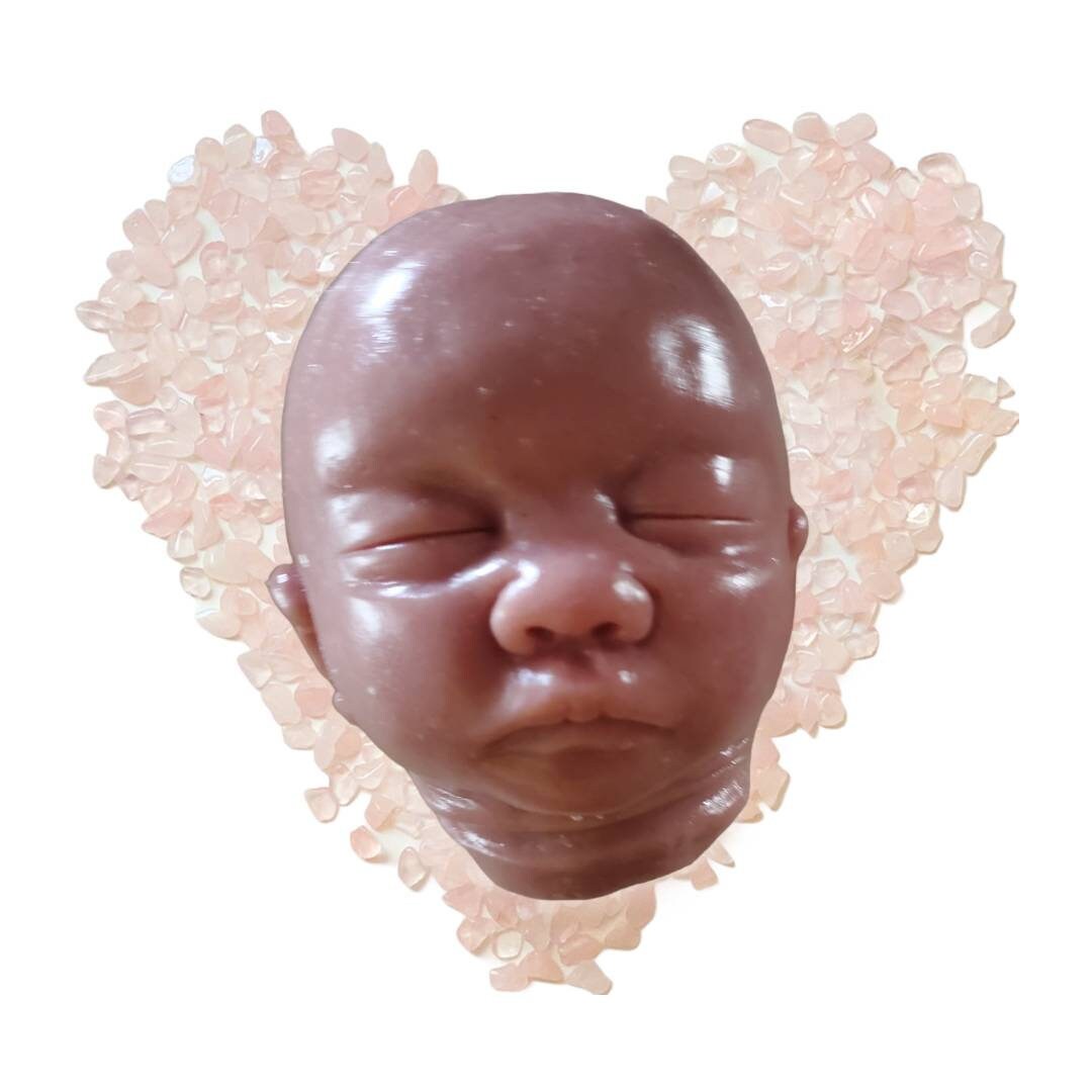 15" silicone baby head preemie for cloth body baby doll