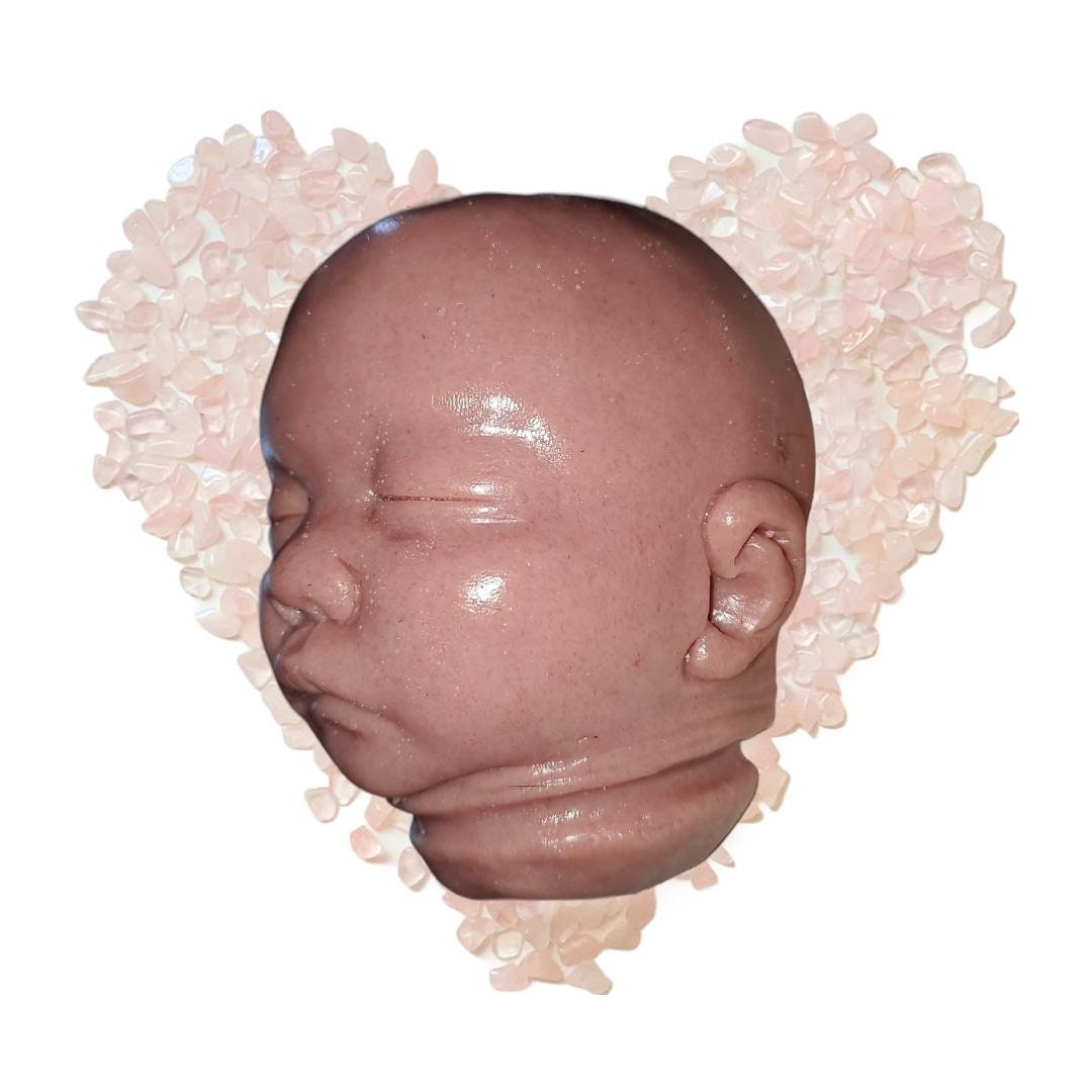 15" silicone baby head preemie for cloth body baby doll