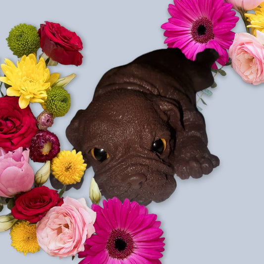 6" silicone bull dog puppy