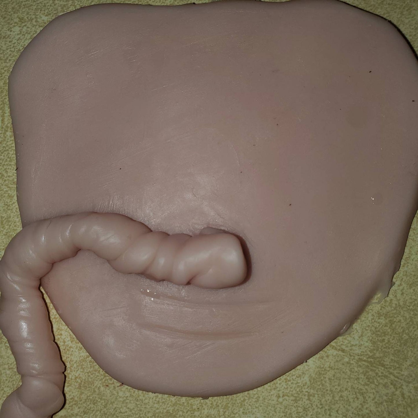 Silicone baby belly plate for newborn size baby unpainted reborn with umbilical cord attached