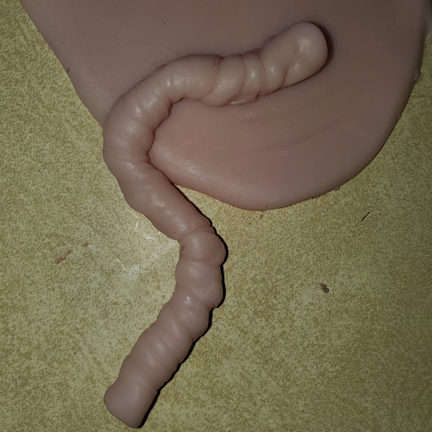 Silicone baby belly plate for newborn size baby unpainted reborn with umbilical cord attached