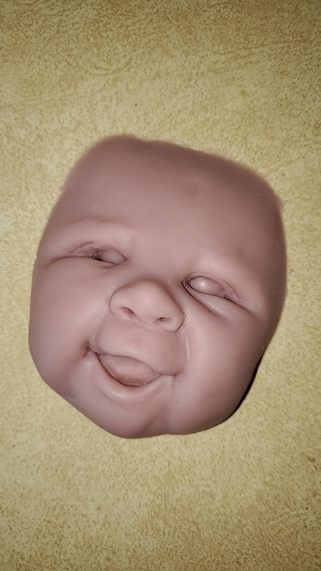 Silicone baby practice face newborn 0-3mo 3mo size surprise face!
