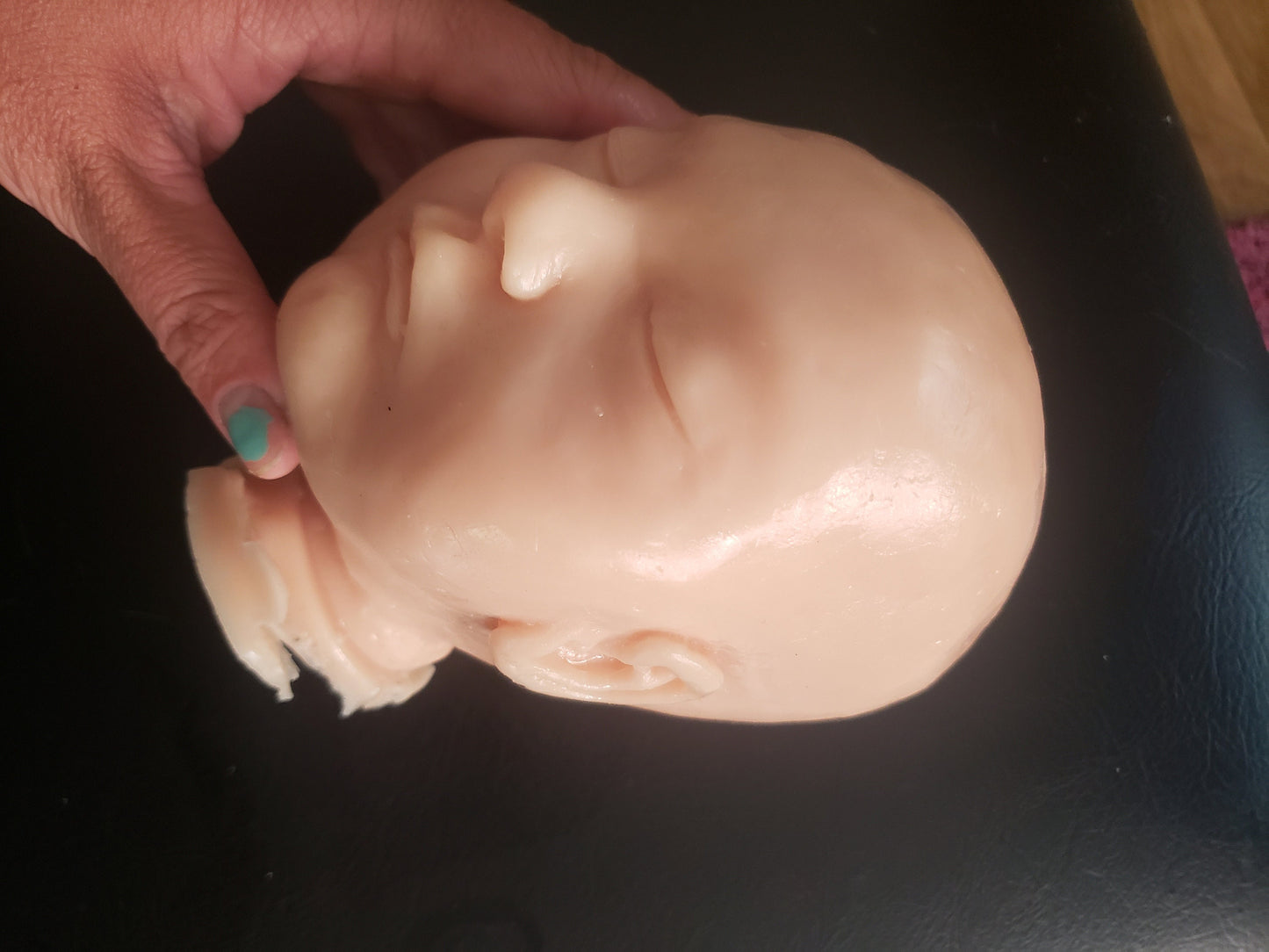 Silicone baby head newborn 18"-20" fully painted