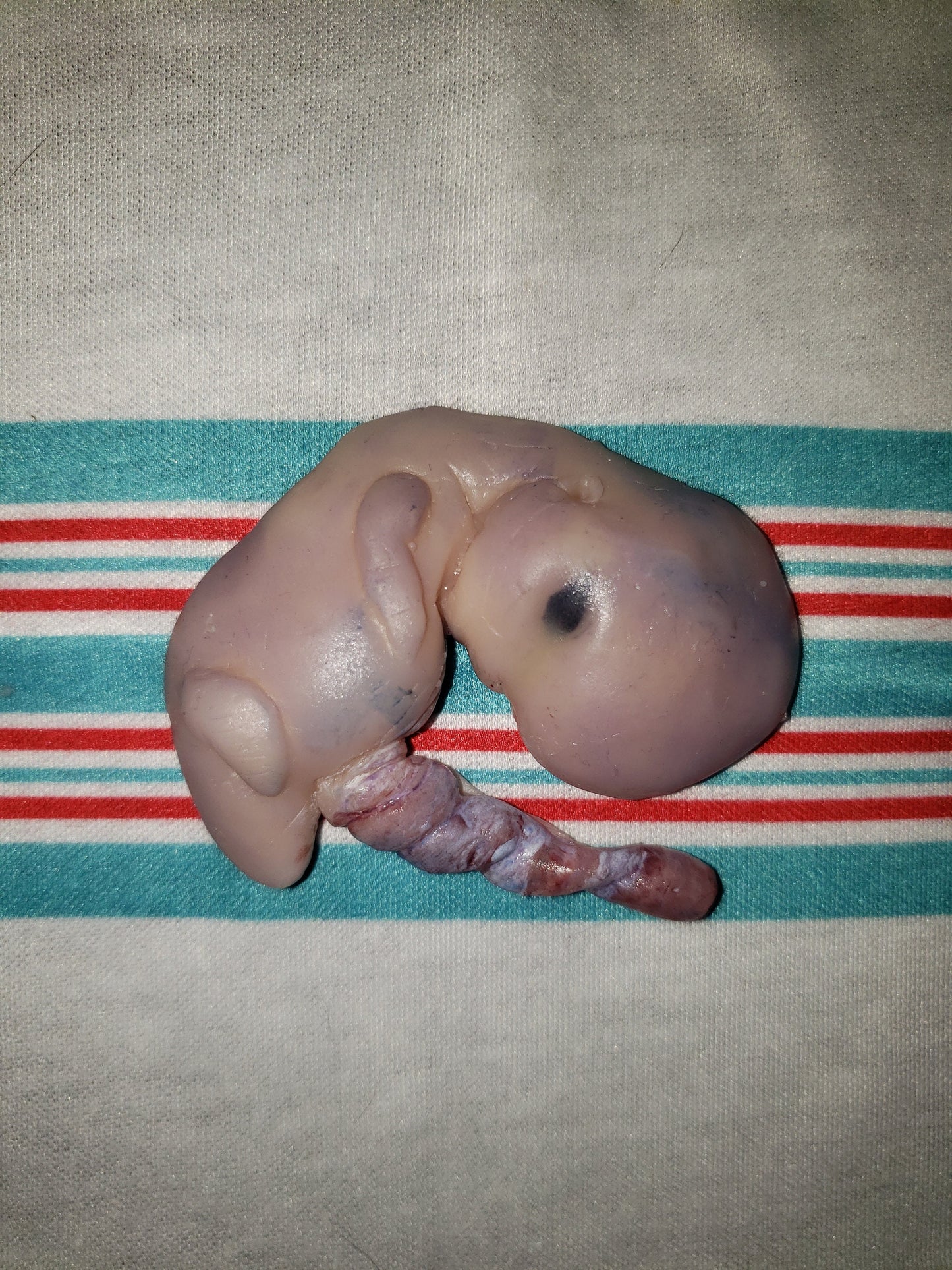 Fully painted 13 week sized gestation silicone fetus memorial baby with umbilical cord