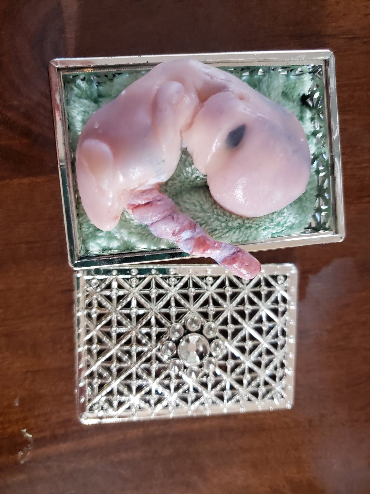 Fully painted 13 week sized gestation silicone fetus memorial baby with umbilical cord