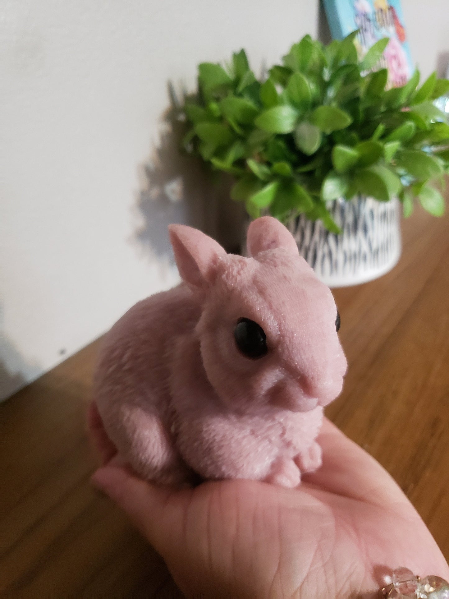 Baby bunny rabbit full silicone baby bunny 5" open eyes