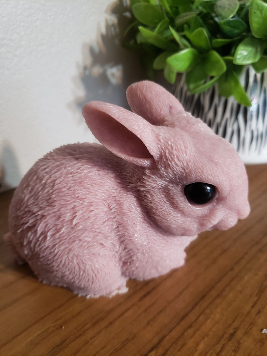 baby bunny silicone rabbit open eyes 5"
