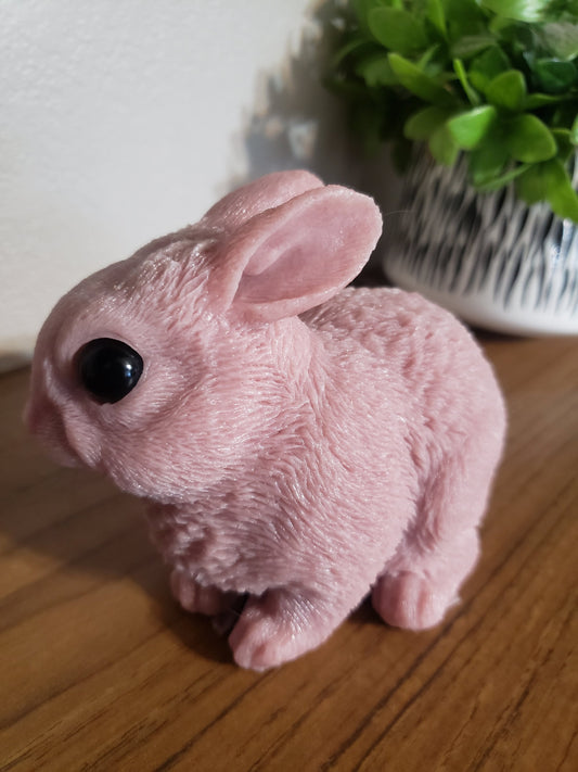 Baby bunny rabbit full silicone baby bunny 5" open eyes