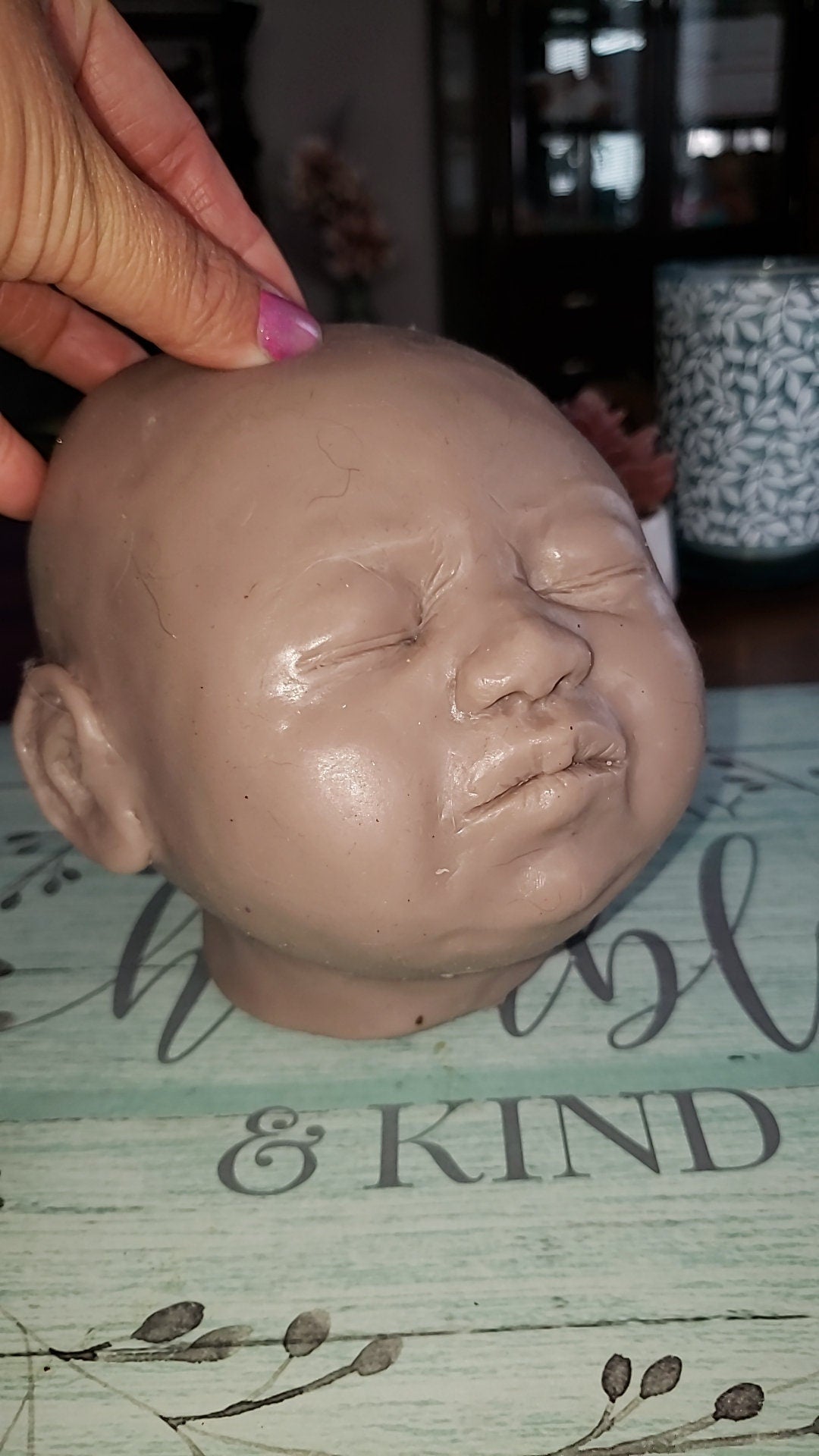 Silicone baby head for full Body Silicone or cloth cuddle body HEAD ONLY with flange 22" Ralph