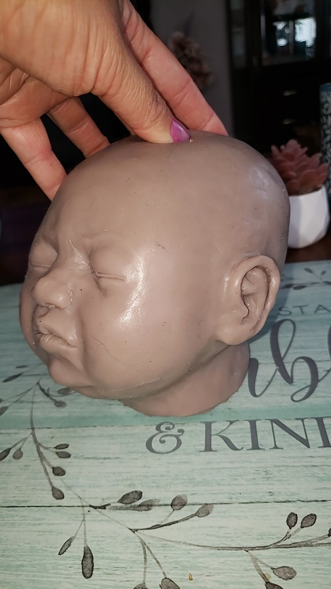 Silicone baby head for full Body Silicone or cloth cuddle body HEAD ONLY with flange 22" Ralph