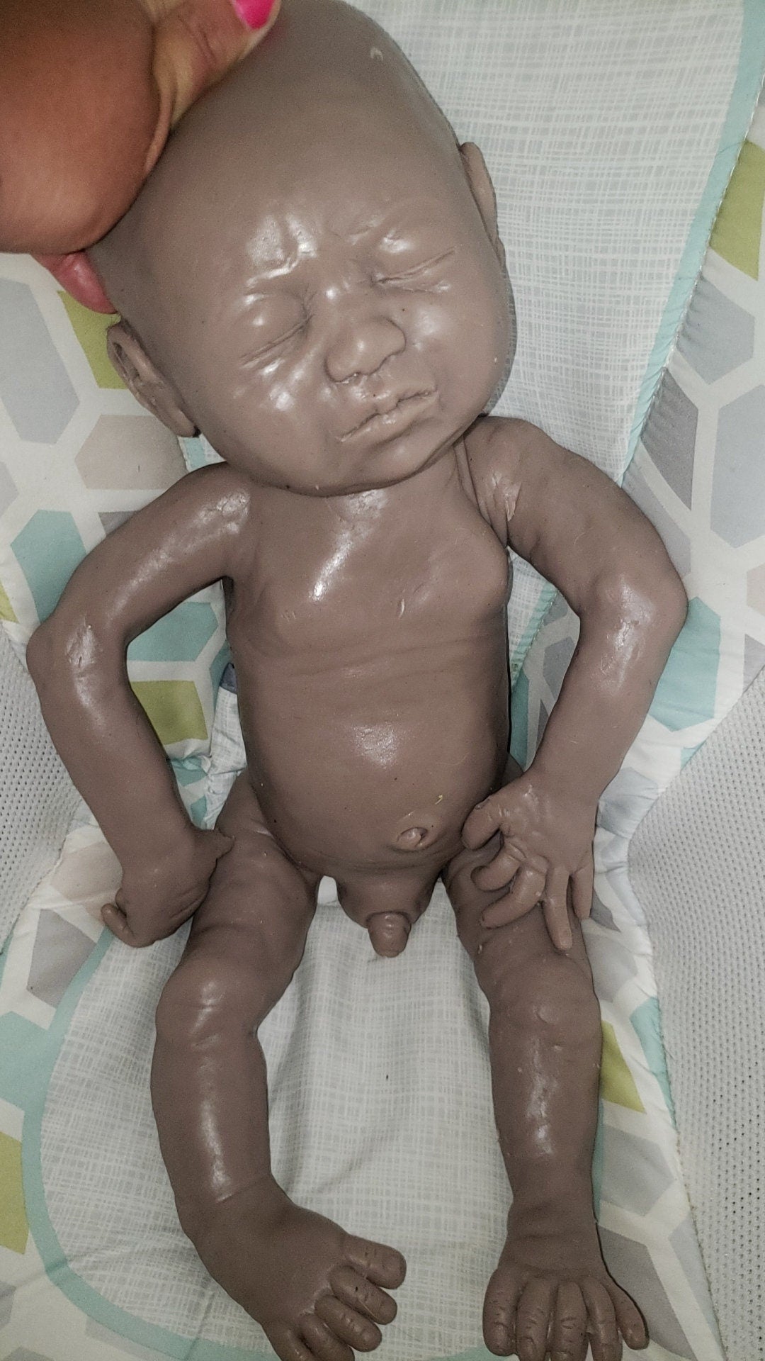 Full body silicone baby boy blank kit or fully painted baby boy doll Donna kohn