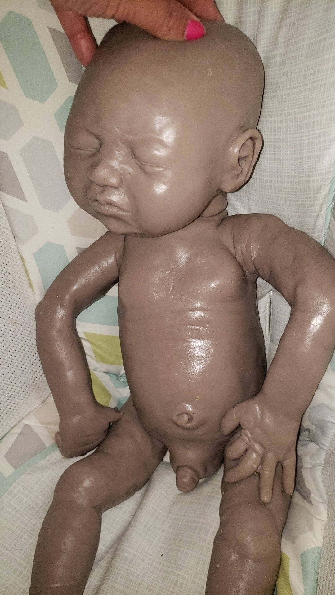 Full body silicone baby boy blank kit or fully painted baby boy doll Donna kohn