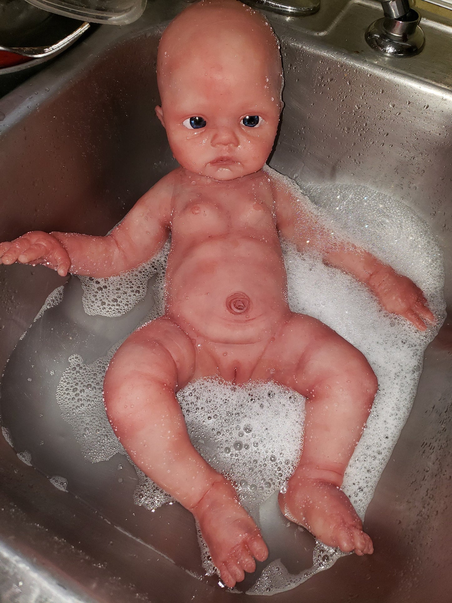 Full Body Silicone Baby 19" boy or girl open eyes Evie