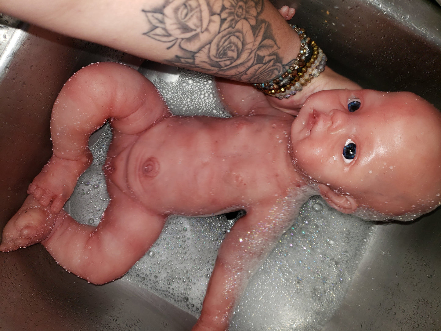 Full Body Silicone Baby 19" boy or girl open eyes Evie