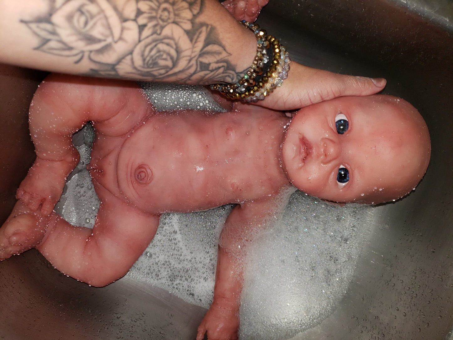 Full Body Silicone Baby 19" boy or girl open eyes Evie