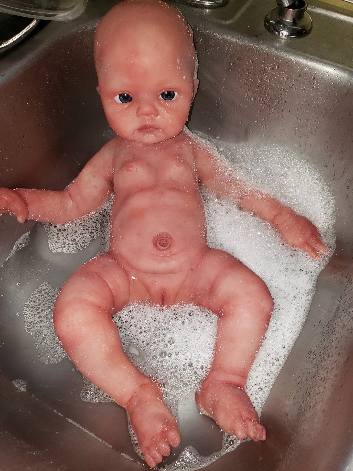Full Body Silicone Baby 19" boy or girl open eyes Evie