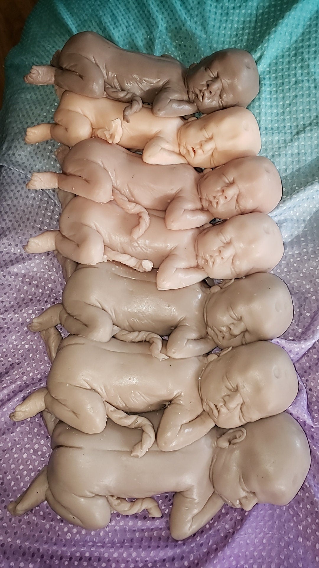 Bundle lot of 10 (ten) babies 13" silicone babies girl blank kit unpainted with umbilical cord maribelle