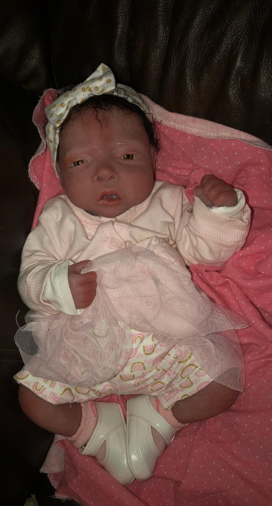 Full Body silicone Baby 17" with bent legs paint or blank kits open eyes beautiful girl sophie