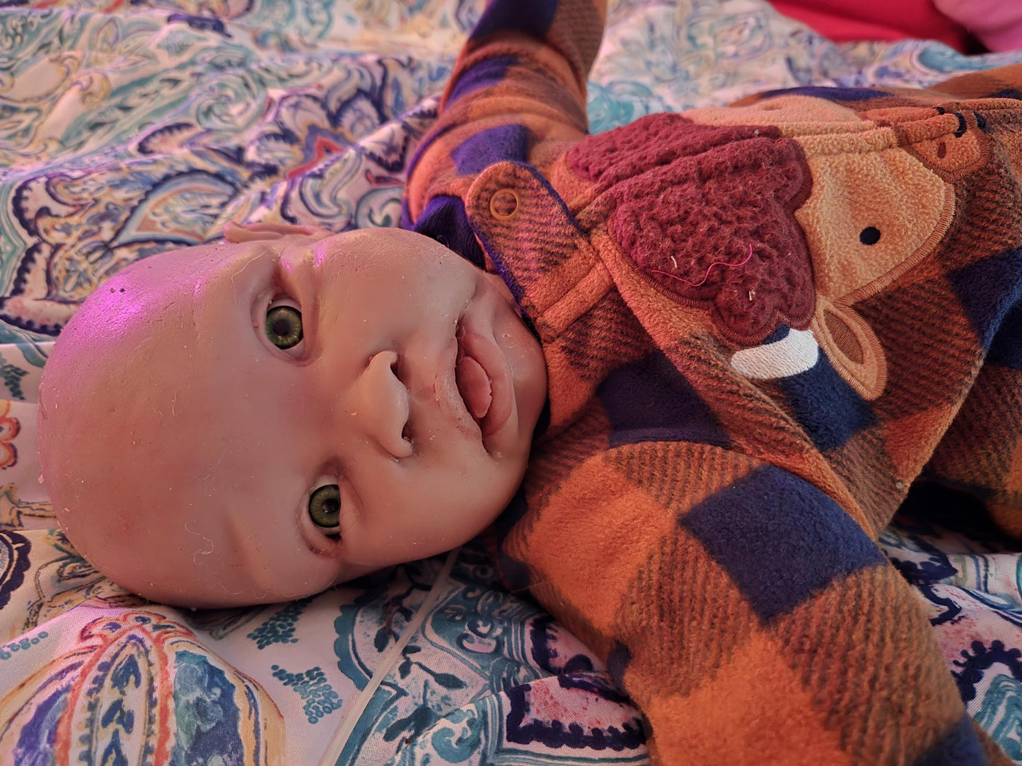 Silicone baby head for 18"-19" newborn cuddle body "Avery"