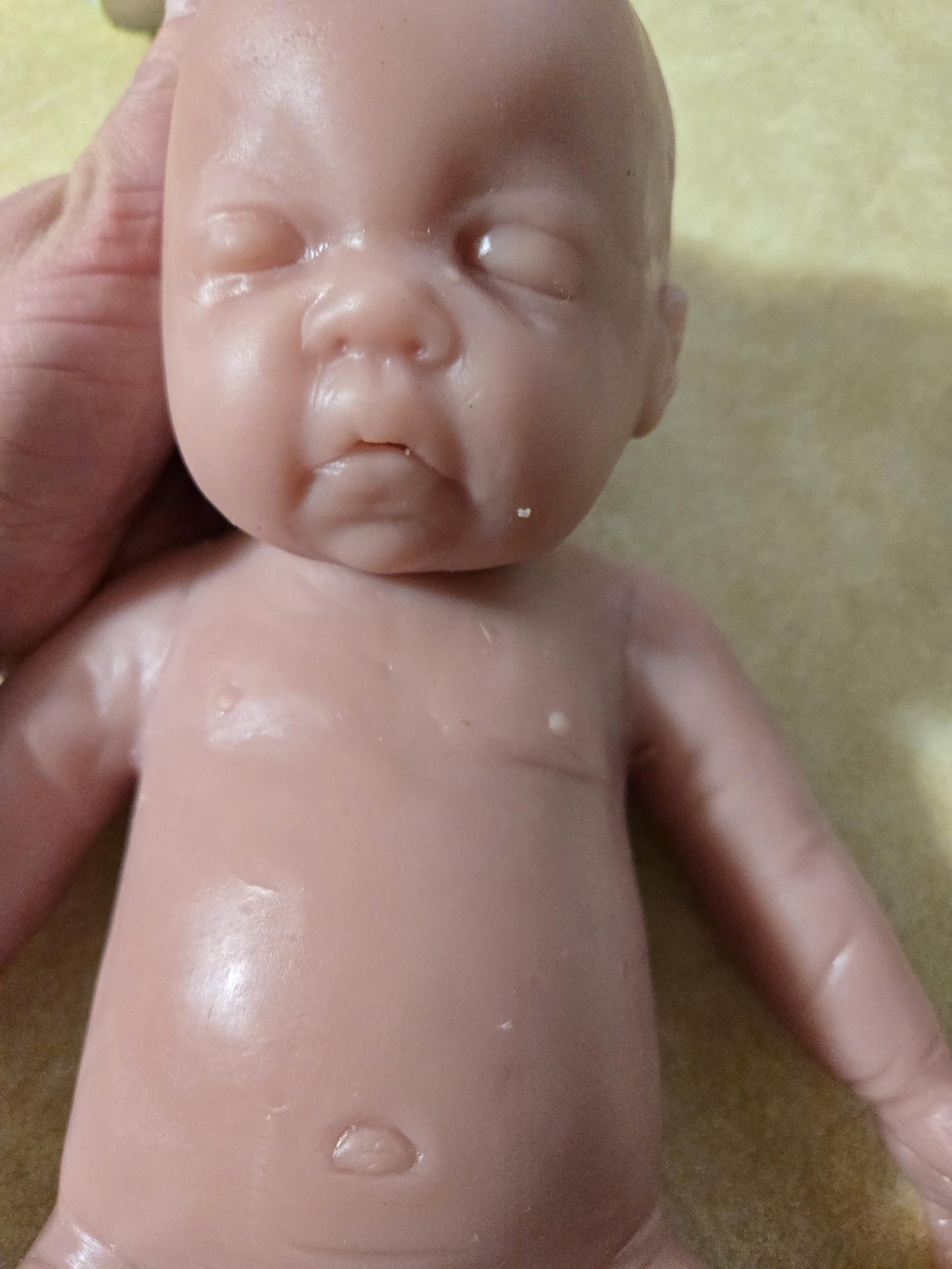 15" Full Body silicone preemie baby closed eyes Lola kennels Abba