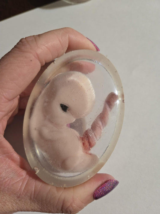 memorial silicone fetus baby inside resin keepsake