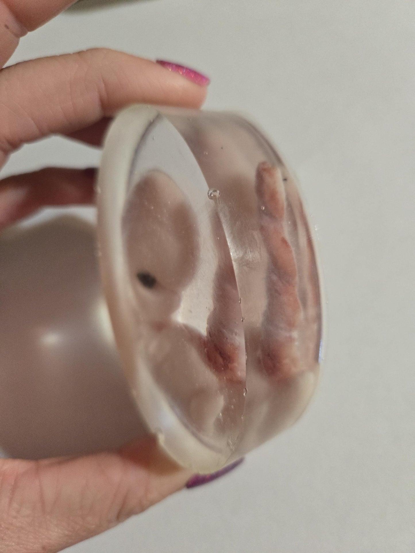 memorial silicone fetus baby inside resin keepsake