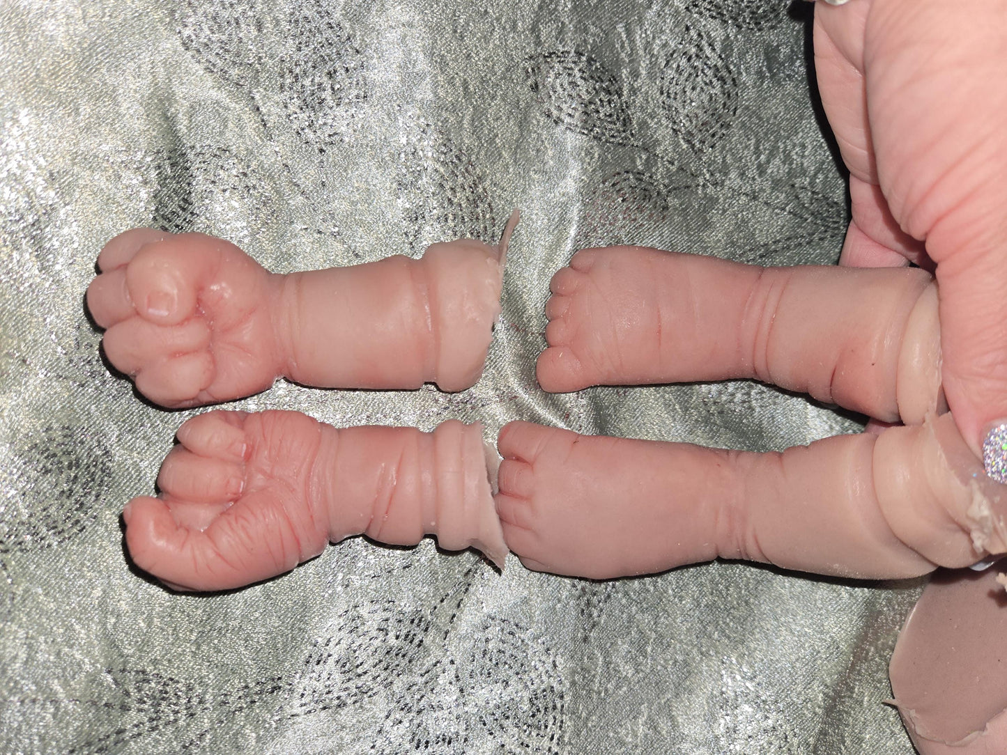 Silicone baby head and limbs for cuddle body or full Body silicone 21"