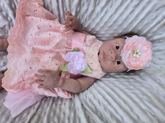 Full body silicone baby 19"  chunky newborn open eyes kit Jodie