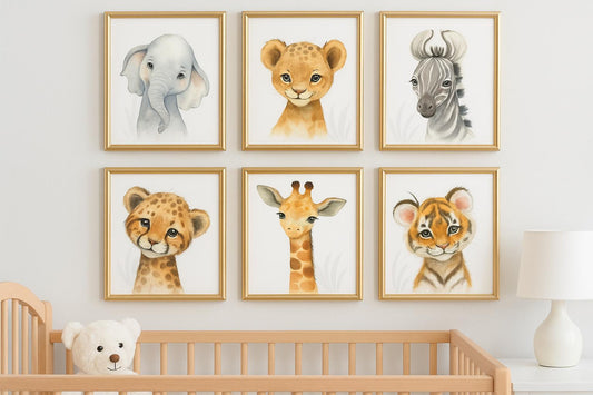 Baby nursery decor pictures in photoframe (black) frame you choose