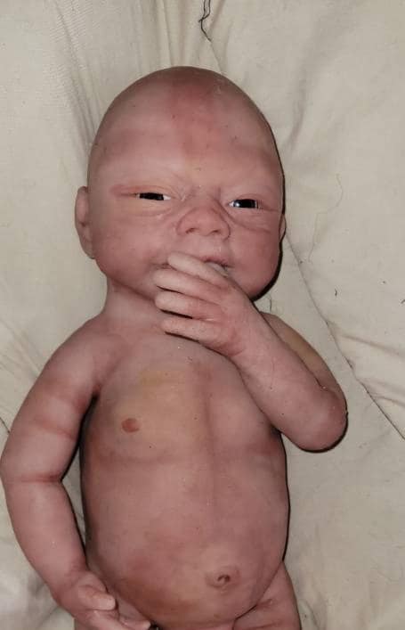 Full Body Silicone Baby Boy doll 18" open eyes newborn Trevor by Donna kohn