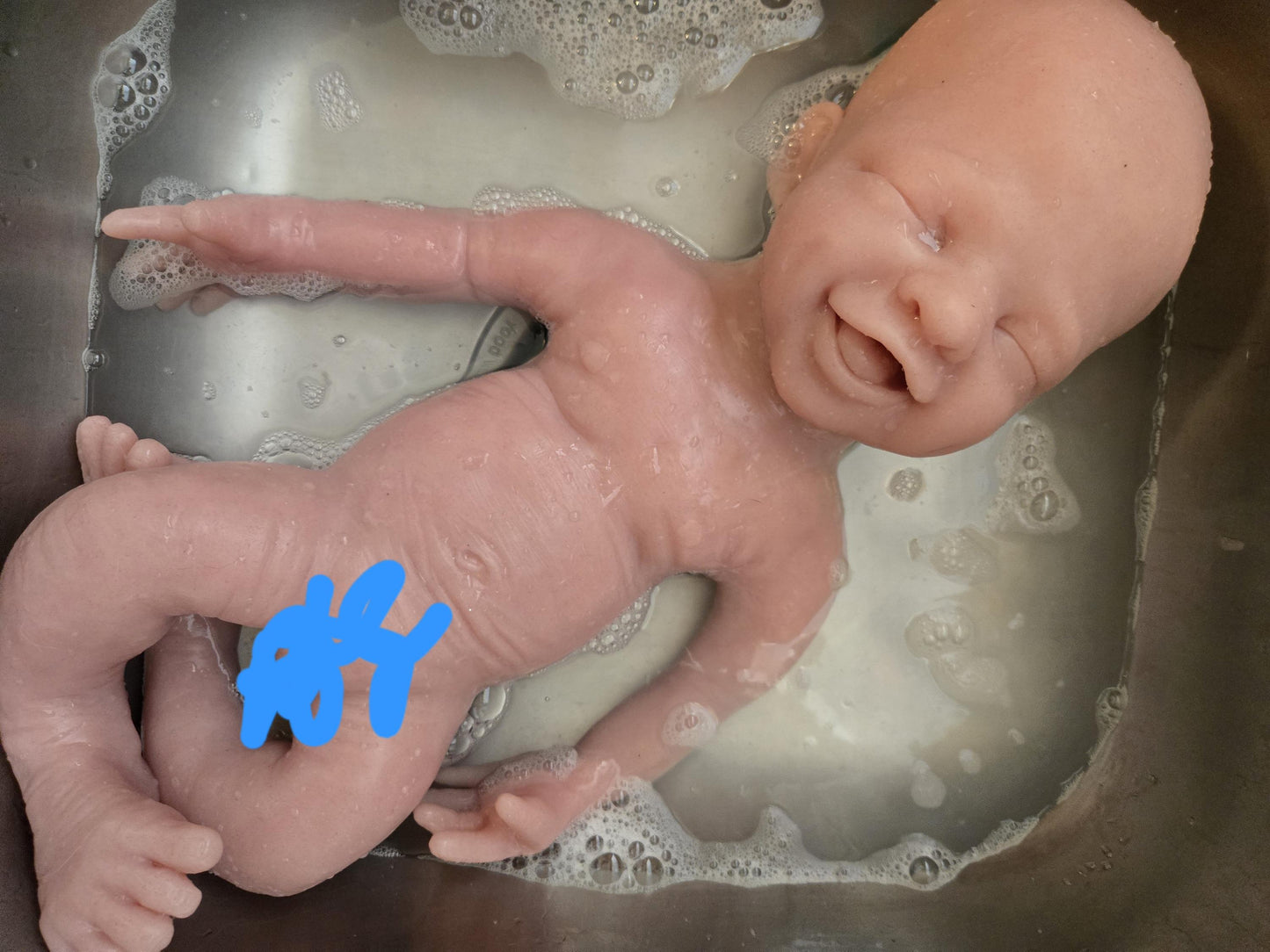 Full body silicone baby 20" happy baby smiling "Emmy" newborn