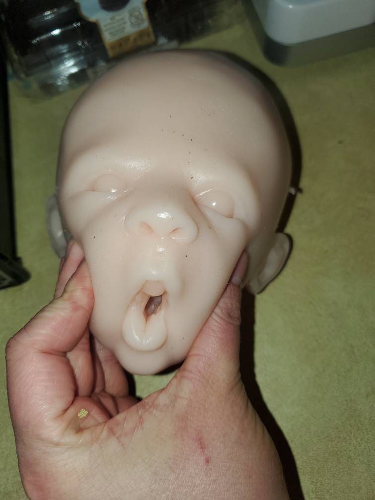 Silicone baby head for cuddle body or full body mason