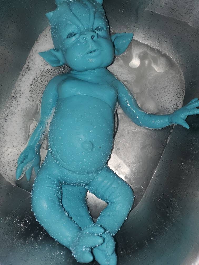 Full body silicone baby dragon blank kit "saphire"