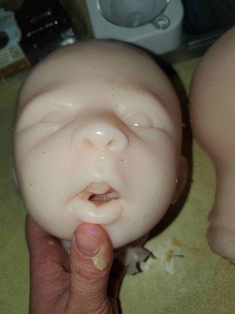 Silicone baby head for cuddle body or full body mason