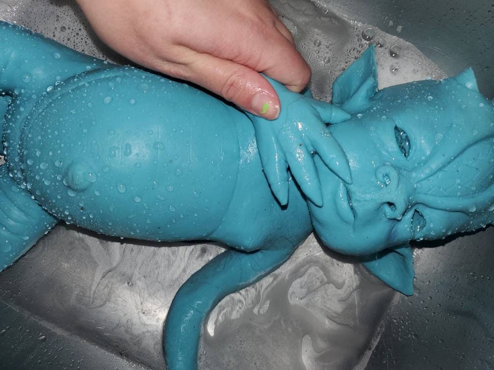 Full body silicone baby dragon blank kit "saphire"