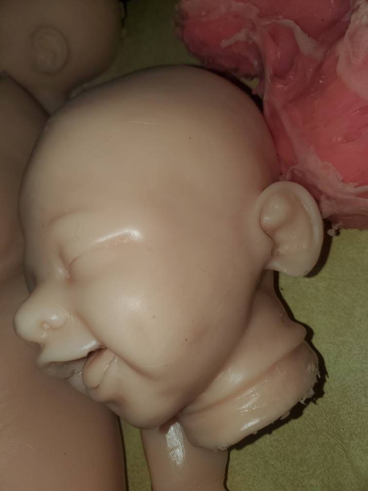 Silicone baby head smiling tounge and gums cute for cuddle body "Emmy"
