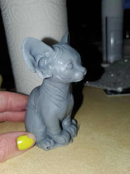 Spynx cat kitten silicone 4"
