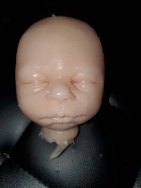 Silicone baby head open eyes for cuddle baby 15"